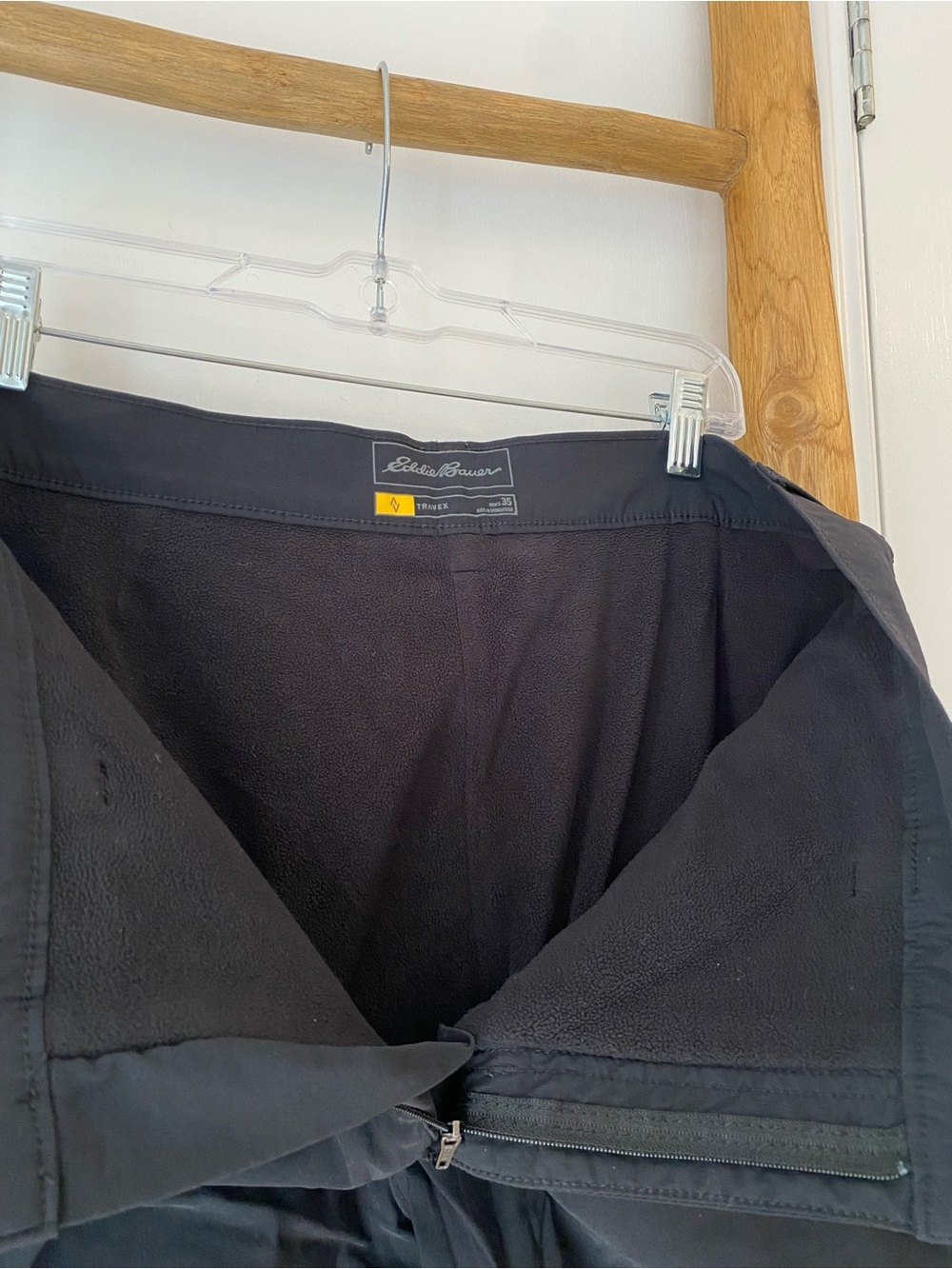Eddie Bauer Travex Fleece Lined Shorts Mens Sz 35 Black Hiking Climbing Gorpcore - Picture 7 of 9